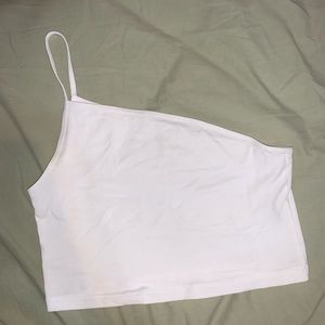 aritzia tna white asymmetrical top